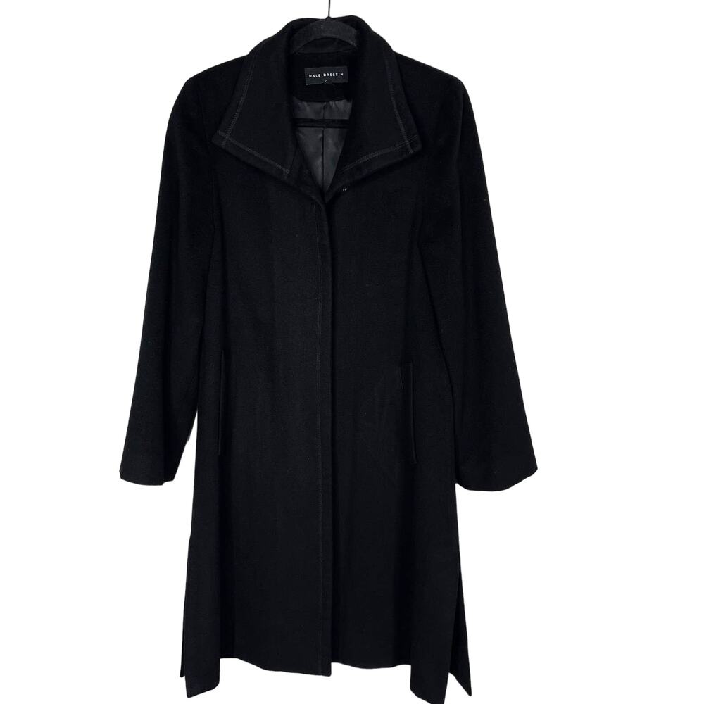 Dale Dressin Womens 2 Black Amicale Pure Cashmere Pea Coat Jacket Made in USA